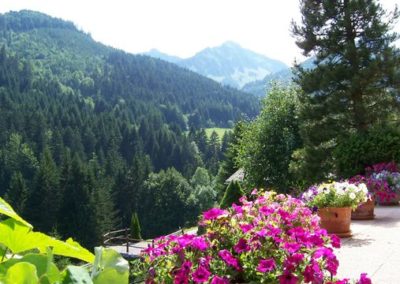 Terrasse fleurie de l'hôtel de Torgon